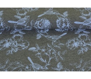 Jersey - grau meliert Vogel auf Rosenzweig